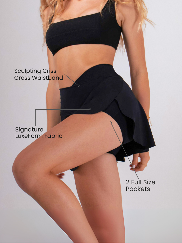 Hot Girl Skort in LuxeForm Black