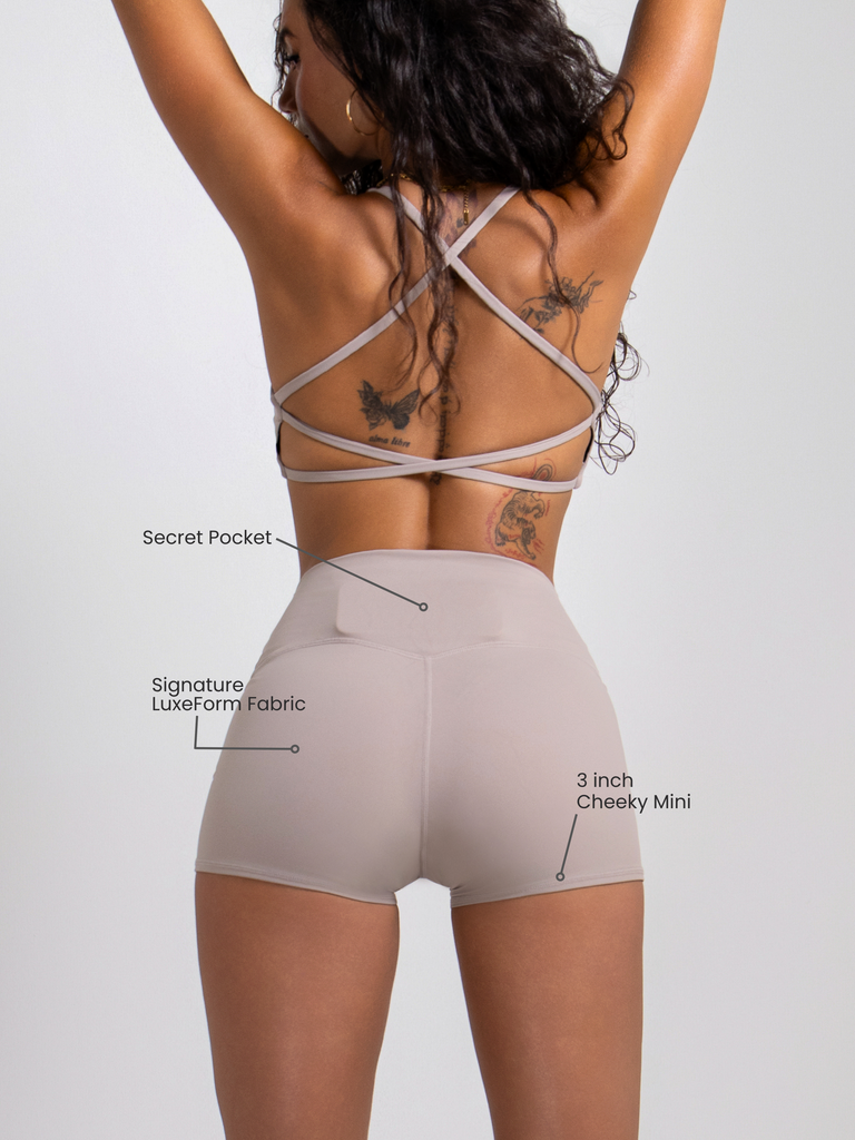 LuxeForm Mini Sculpting Shorts | Taupe 3 inch