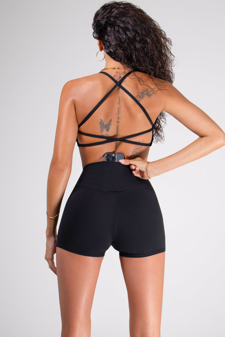 LuxeForm Mini Sculpting Shorts | Black 3 inch