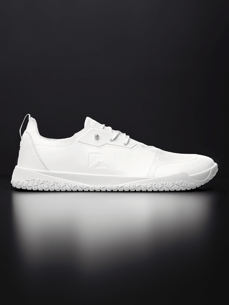 White minimalist barefoot trainer shoe – wide toe box