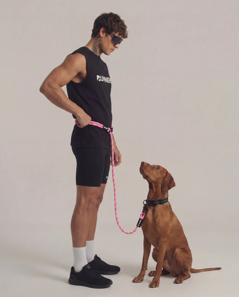 Rove Hands Free Leash in Neon Pink Leash – Front View Runners Hands Free Dog Leashes – Rove Hands Free Leash in Neon Pink Leash – Front View | Runners Athletics