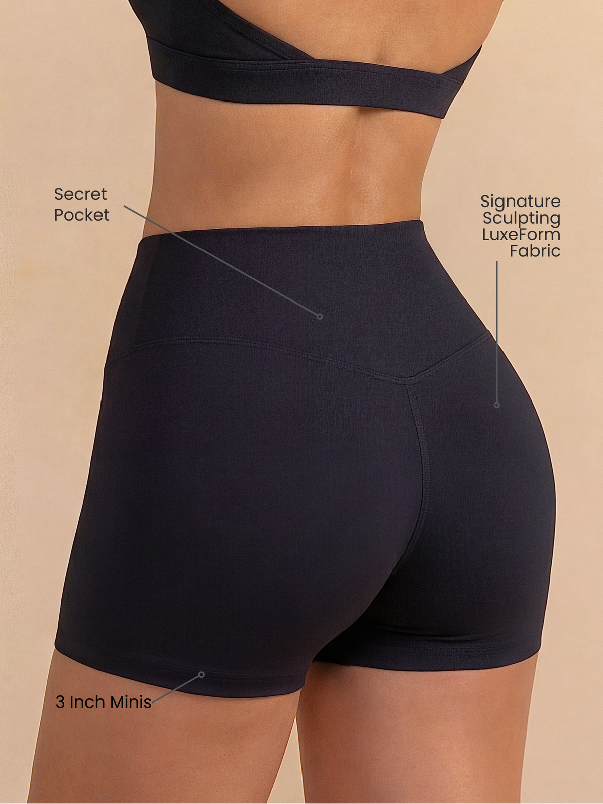 black mini shorts Runners