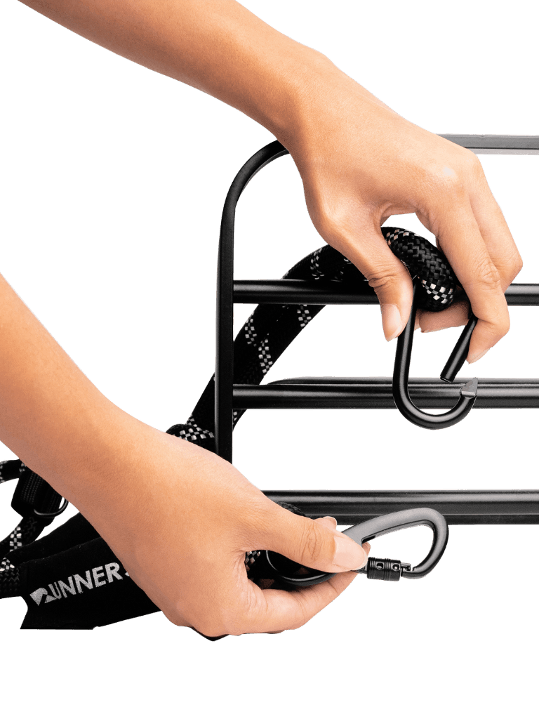 Blackout hands-free running leash with reflective safety stitching for visibility