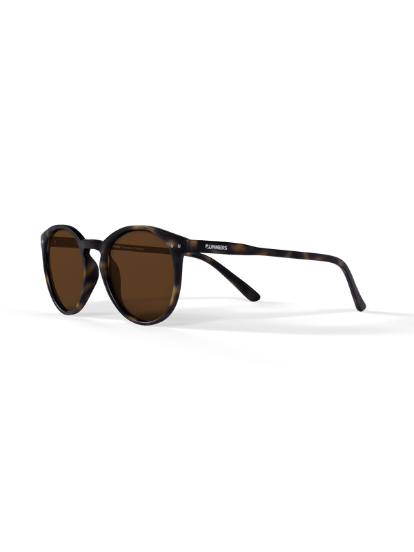 Runner's Athletics tortoise round running sunglasses with brown lenses