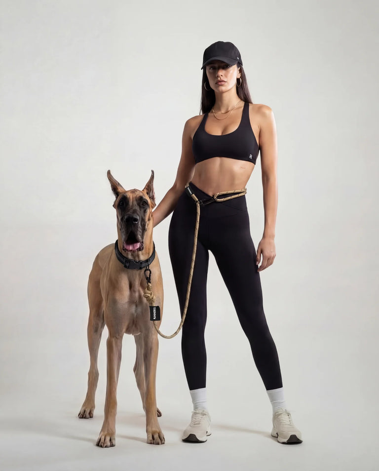 Runners Hands Free Dog Leashes – Rove Hands Free Leash in Olive Green Leash – Back View | Runners Athletics