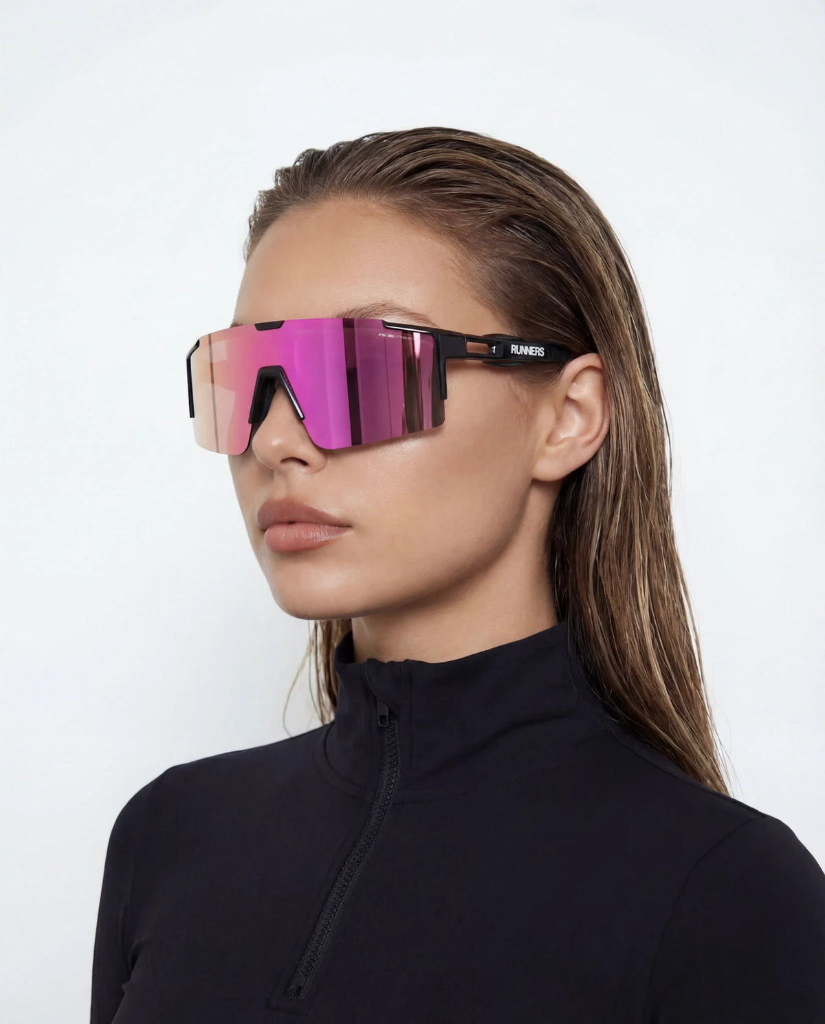 Cherry pink X365 polarized running sunglasses front view