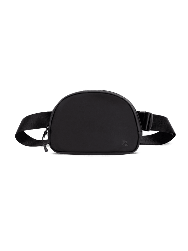 Black waist bag on a transparent background