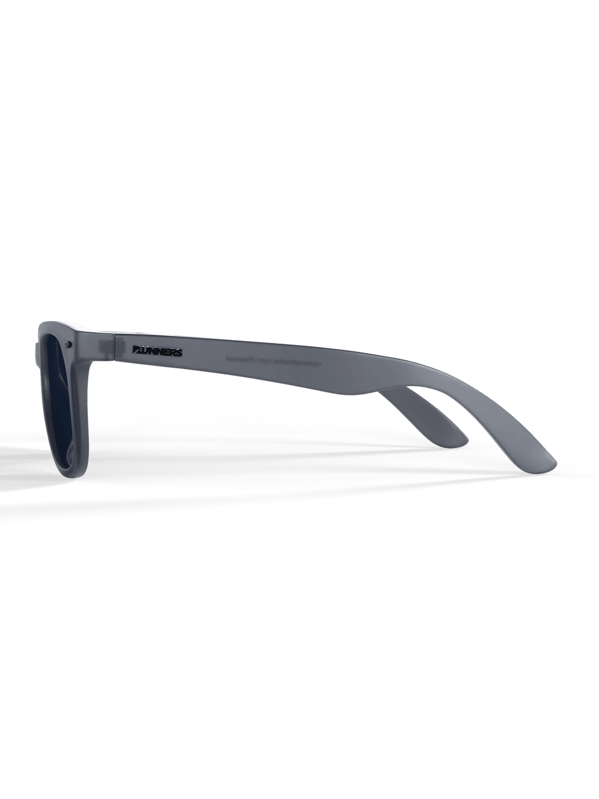 Dark gray running sunglasses with 'Runners' logo, Blue Smoke Sprinters